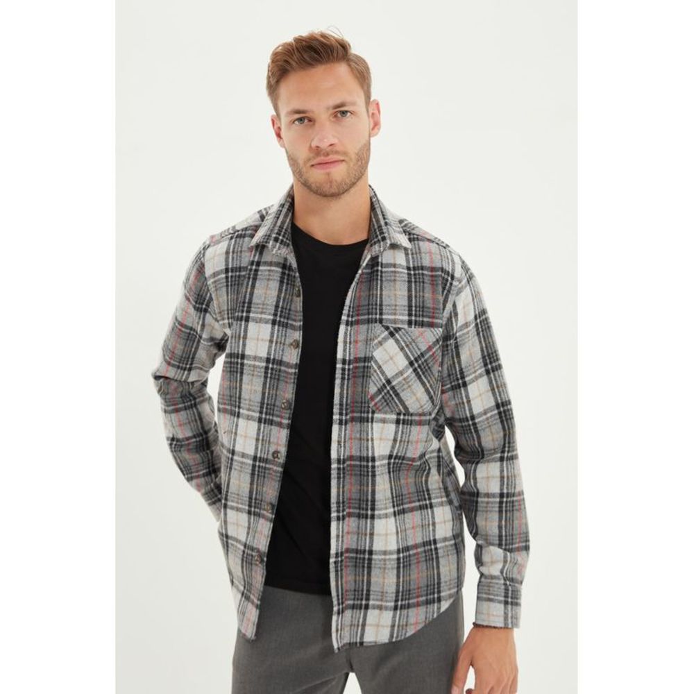 NWT Trendyol Men Slim fit Shirt collar Woven Shirt